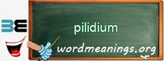 WordMeaning blackboard for pilidium